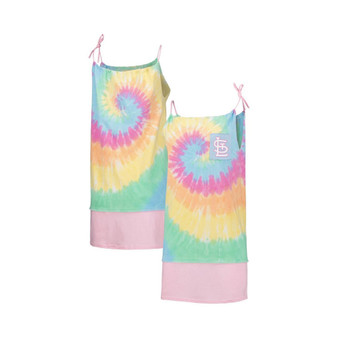 Women's White St. Louis Cardinals Tie-Dye Tank Dress