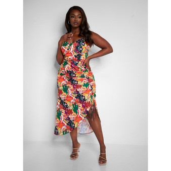 Women's Plus size Adjustable Ruched Dress