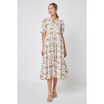 Women's Floral Tiered Midi Dress