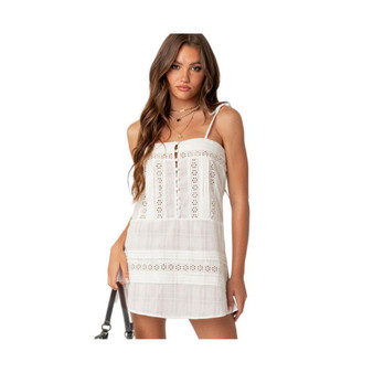 Women's August Cotton Lace Mini Dress