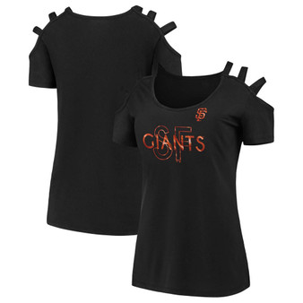 Women's Black San Francisco Giants Three Strap Open Shoulder T-shirt
