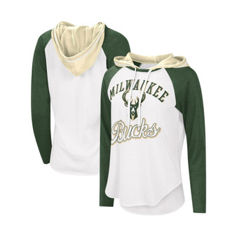 Women's White Milwaukee Bucks MVP Raglan Hoodie Long Sleeve T-shirt