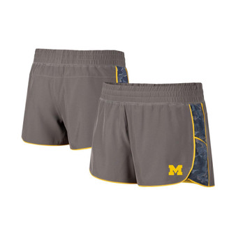 Women's Gray, Navy Michigan Wolverines Pamela Lined Shorts
