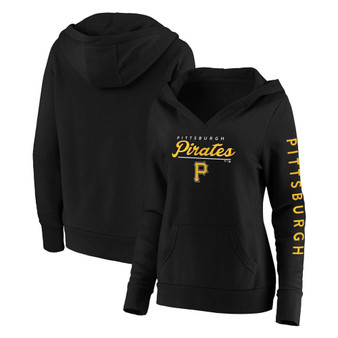 Plus Size Black Pittsburgh Pirates Core High Class Crossover Pullover Hoodie