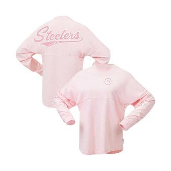 Women's Branded Pink Pittsburgh Steelers Millennial Spirit Jersey T-shirt