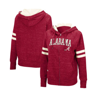 Women's Crimson Alabama Crimson Tide Speckle Fleece Raglan Full-Zip Hoodie