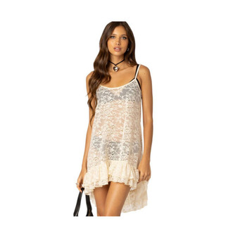 Women's Perla Sheer Lace Mini Dress
