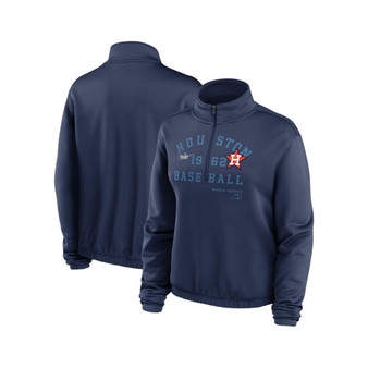 Women's Navy Houston Astros Rewind Splice Half-Zip Sweatshirt