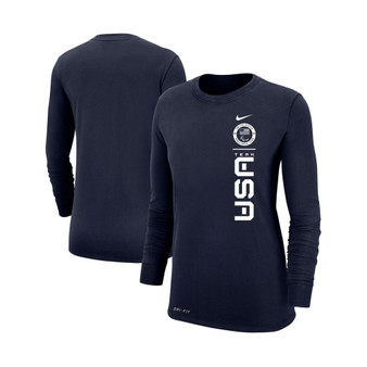 Women's Navy U.S. Paralympics Logo Performance Long Sleeve T-shirt