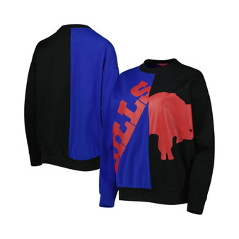 Women's Royal, Black Buffalo Bills Big Face Pullover Sweatshirt