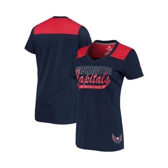 Women's Branded Navy Washington Capitals Iconic V-Neck T-shirt
