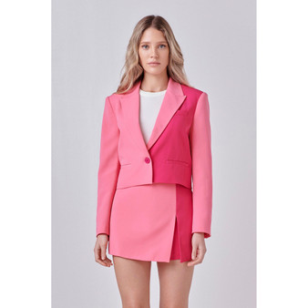 Women's Colorblock Short Blazer