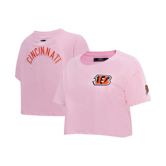 Women's Pink Cincinnati Bengals Cropped Boxy T-shirt