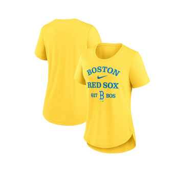 Women's Gold Boston Red Sox City Connect Tri-Blend T-shirt