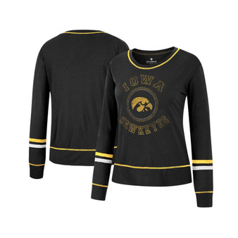 Women's Black Iowa Hawkeyes Heathrow Super Soft Long Sleeve T-shirt