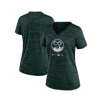 Women's Green Colorado Rockies Authentic Collection 2022 City Connect Velocity Performance V-Neck T-shirt