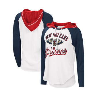 Women's White New Orleans Pelicans MVP Raglan Hoodie Long Sleeve T-shirt