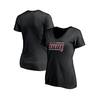 Women's Branded Black Arizona Coyotes Plus Size Mascot In Bounds V-Neck T-shirt
