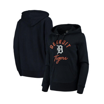 Women's '47 Navy Detroit Tigers Hollow Script Headline Pullover Hoodie