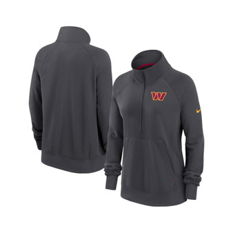 Women's Charcoal Washington Commanders Premium Raglan Performance Half-Zip Sweatshirt