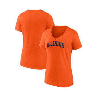 Women's Branded Orange Illinois Fighting Illini Basic Arch V-Neck T-shirt