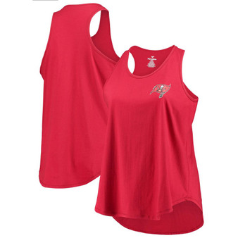 Women's Branded Red Tampa Bay Buccaneers Plus Size Racerback Scoop Neck Tank Top