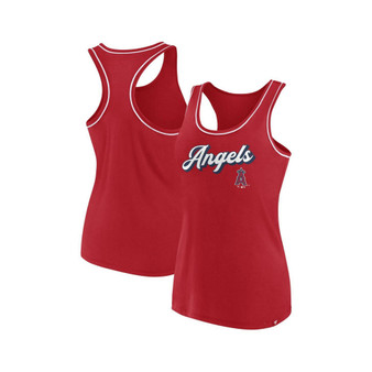 Women's Branded Red Los Angeles Angels Wordmark Logo Racerback Tank Top
