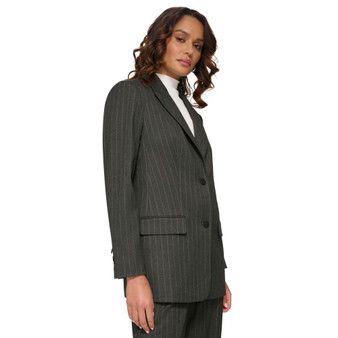 Women's Striped Two-Button Blazer