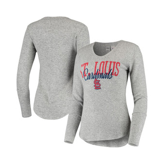 Women's Heathered Gray St. Louis Cardinals Tri-Blend Long Sleeve T-shirt