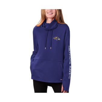 Women's Purple Baltimore Ravens Amelia Turtleneck Pullover Hoodie