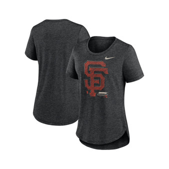 Women's Heather Black San Francisco Giants Touch Tri-Blend T-shirt