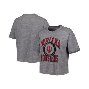 Women's Heather Gray Indiana Hoosiers Intramural Midi Seal Tri-Blend T-shirt