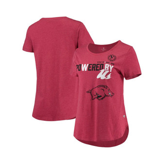 Women's Heathered Cardinal Arkansas Razorbacks PoWered By Title IX T-shirt