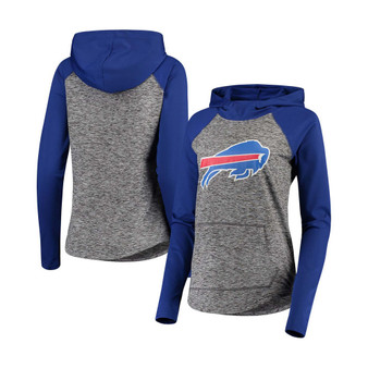 Women's Heathered Gray-Royal Buffalo Bills Championship Ring Pullover Hoodie