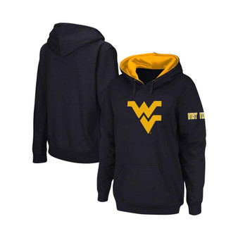 Women's Navy West Virginia Mountaineers Team Big Logo Pullover Hoodie