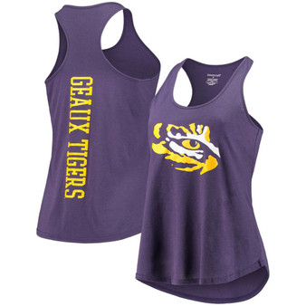 Women's Purple LSU Tigers Essential 2-Hit Racerback Tank Top
