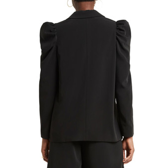 Women's Peak-Lapel Chain Puff-Sleeve Jacket