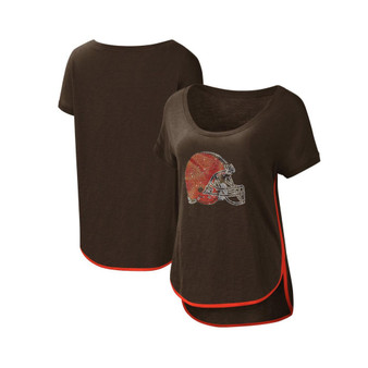 Women's Brown Cleveland Browns Rookie Scoop Neck T-shirt