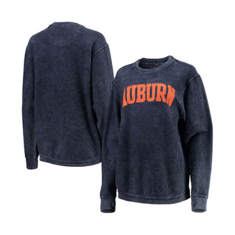 Women's Navy Auburn Tigers Comfy Cord Vintage-Like Wash Basic Arch Pullover Sweatshirt