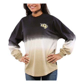 Women's Black UCF Knights Ombre Long Sleeve Dip-Dyed