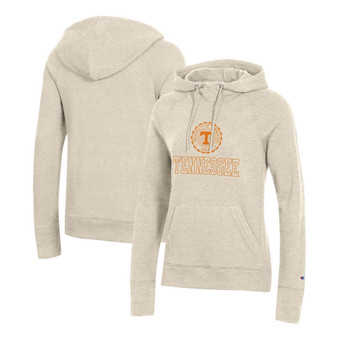 Women's Heathered Oatmeal Tennessee Volunteers College Seal Pullover Hoodie