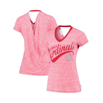 Women's Red St. Louis Cardinals Hail Mary V-Neck Back Wrap T-shirt