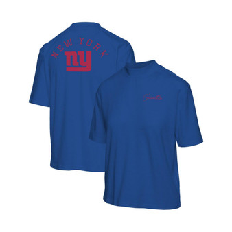Women's Royal New York Giants Half-Sleeve Mock Neck T-shirt