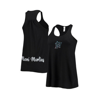 Women's Black Miami Marlins Front & Back Tank Top