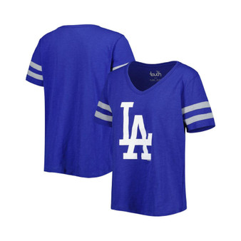 Women's Royal Los Angeles Dodgers Triple Play V-Neck T-shirt