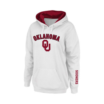 Women's White Oklahoma Sooners Arch and Logo 1 Pullover Hoodie