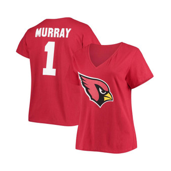 Women's Plus Size Kyler Murray Cardinal Arizona Cardinals Name Number V-Neck T-shirt