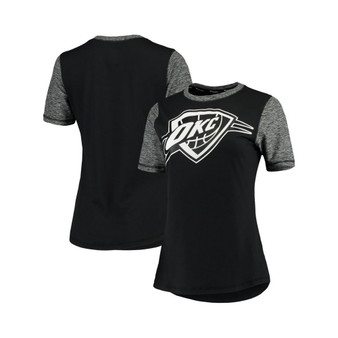 Women's Branded Black, Heathered Charcoal Oklahoma City Thunder Made to Move Static Performance T-shirt