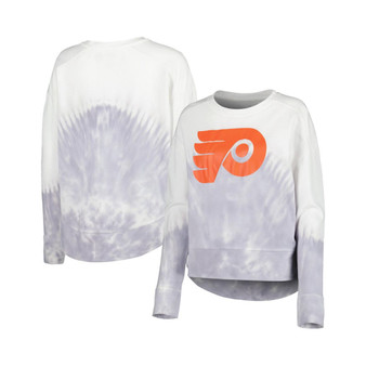 Women's Gray, White Philadelphia Flyers Orchard Tie-Dye Long Sleeve T-shirt