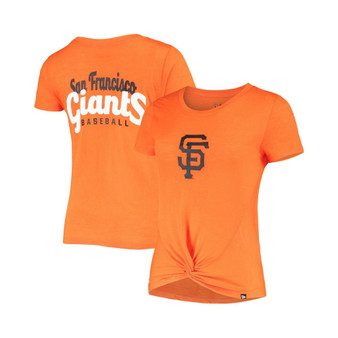 Women's Orange San Francisco Giants 2-Hit Front Twist Burnout T-shirt